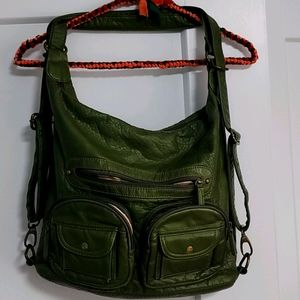 Army green like new convertible purse